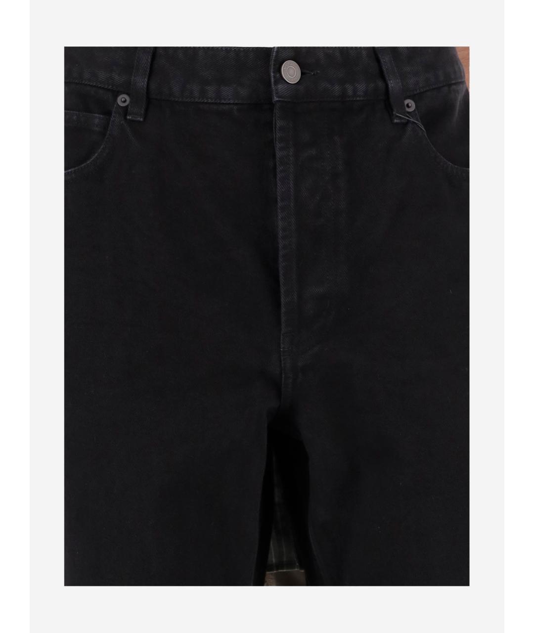SAINT LAURENT Черные хлопковые прямые джинсы, фото 3