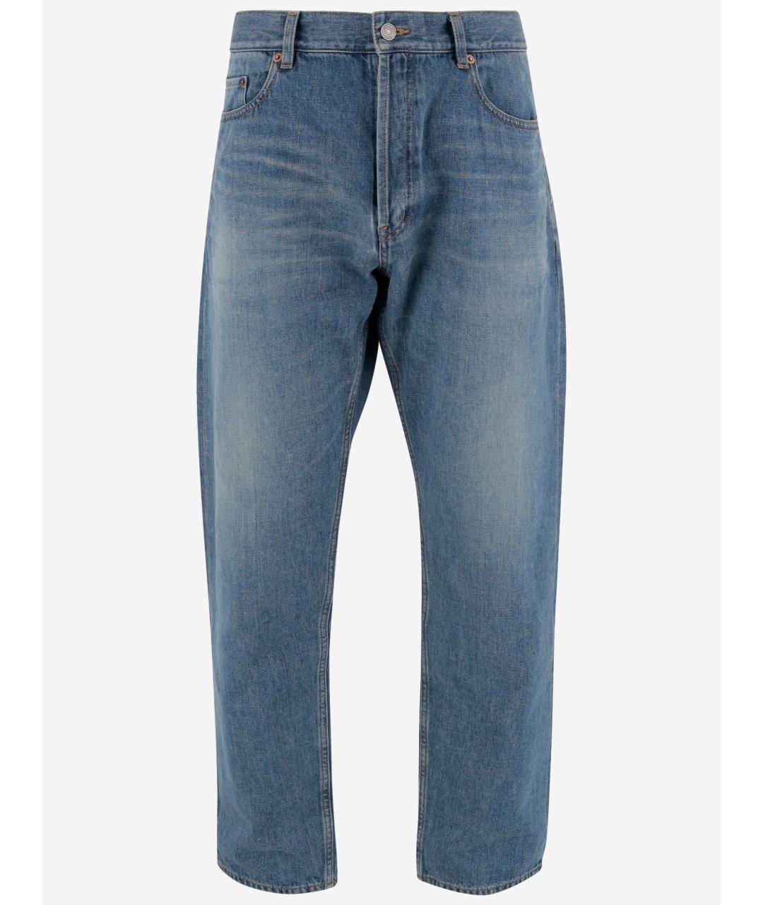 SAINT LAURENT Синие хлопковые прямые джинсы, фото 4