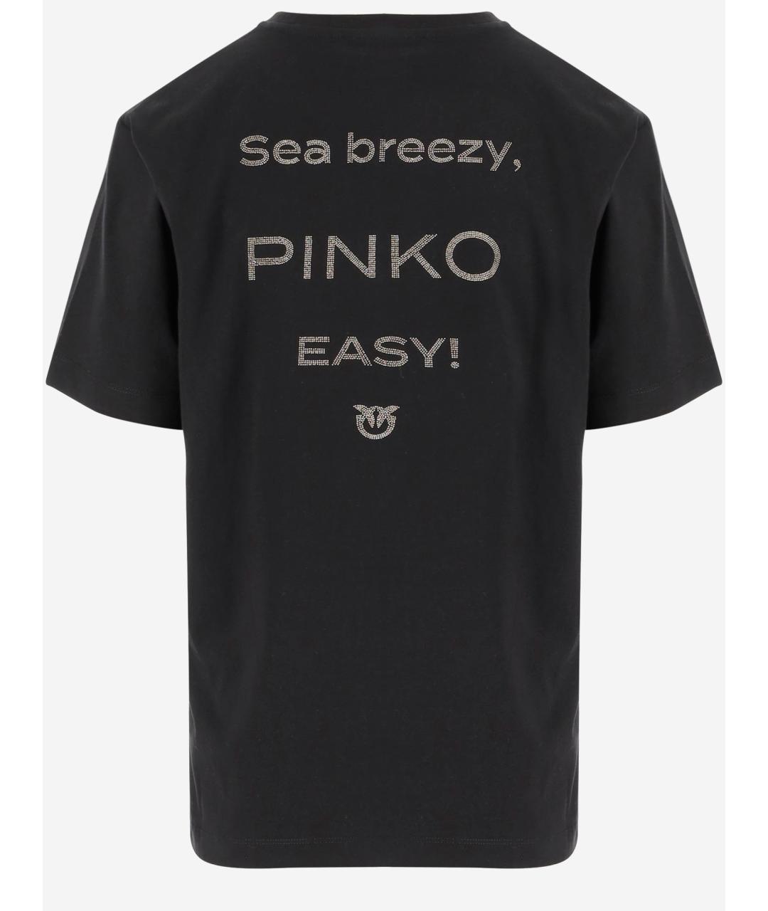 PINKO Черная хлопковая футболка, фото 2