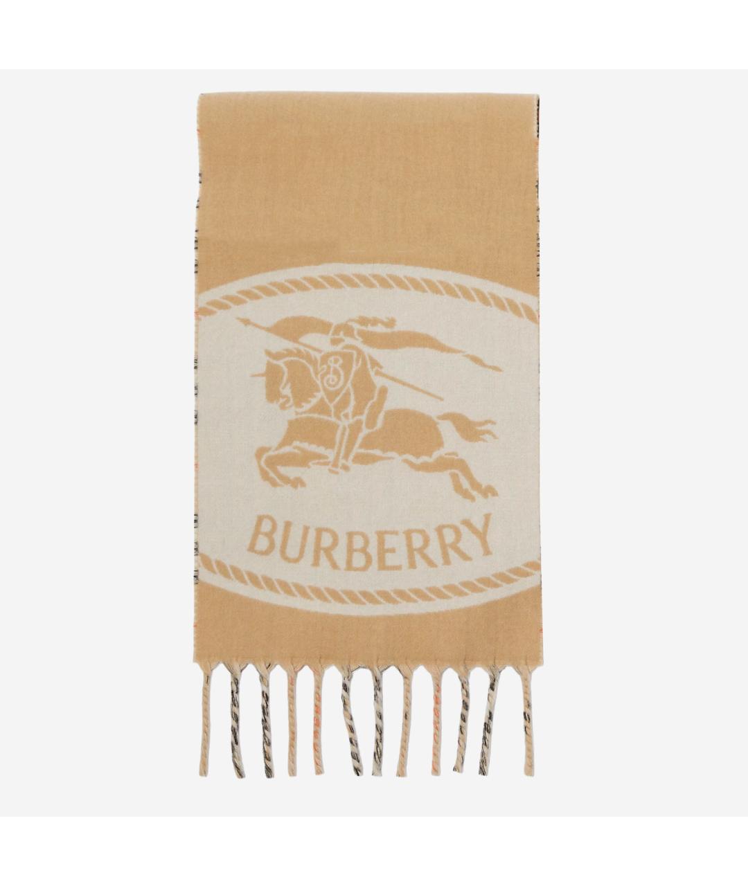 BURBERRY Бежевый кашемировый шарф, фото 4