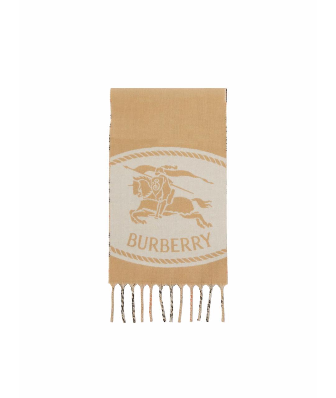 BURBERRY Бежевый кашемировый шарф, фото 1