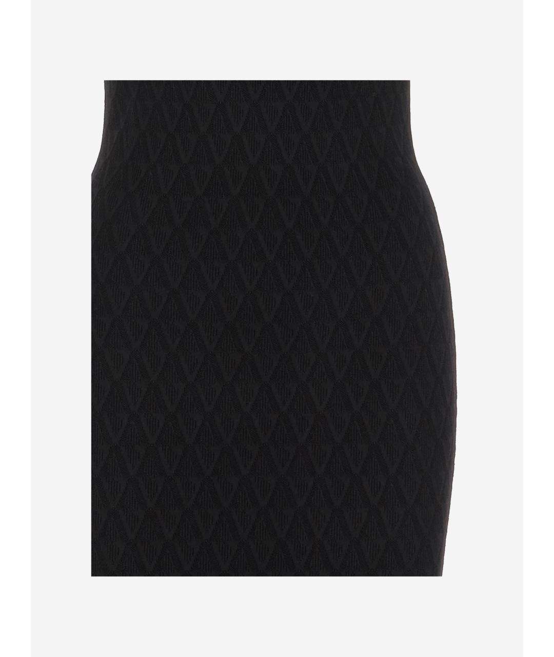 VERSACE Черное вискозное повседневное платье, фото 3