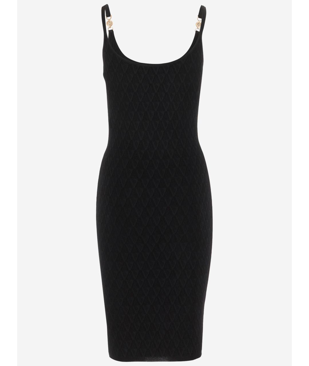 VERSACE Черное вискозное повседневное платье, фото 2