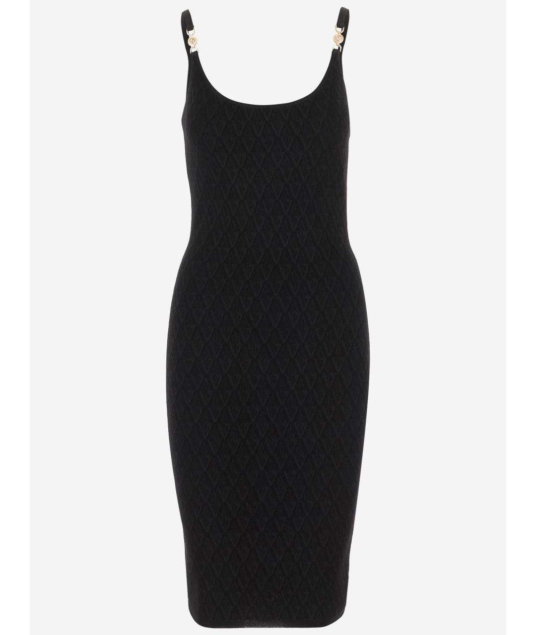 VERSACE Черное вискозное повседневное платье, фото 4