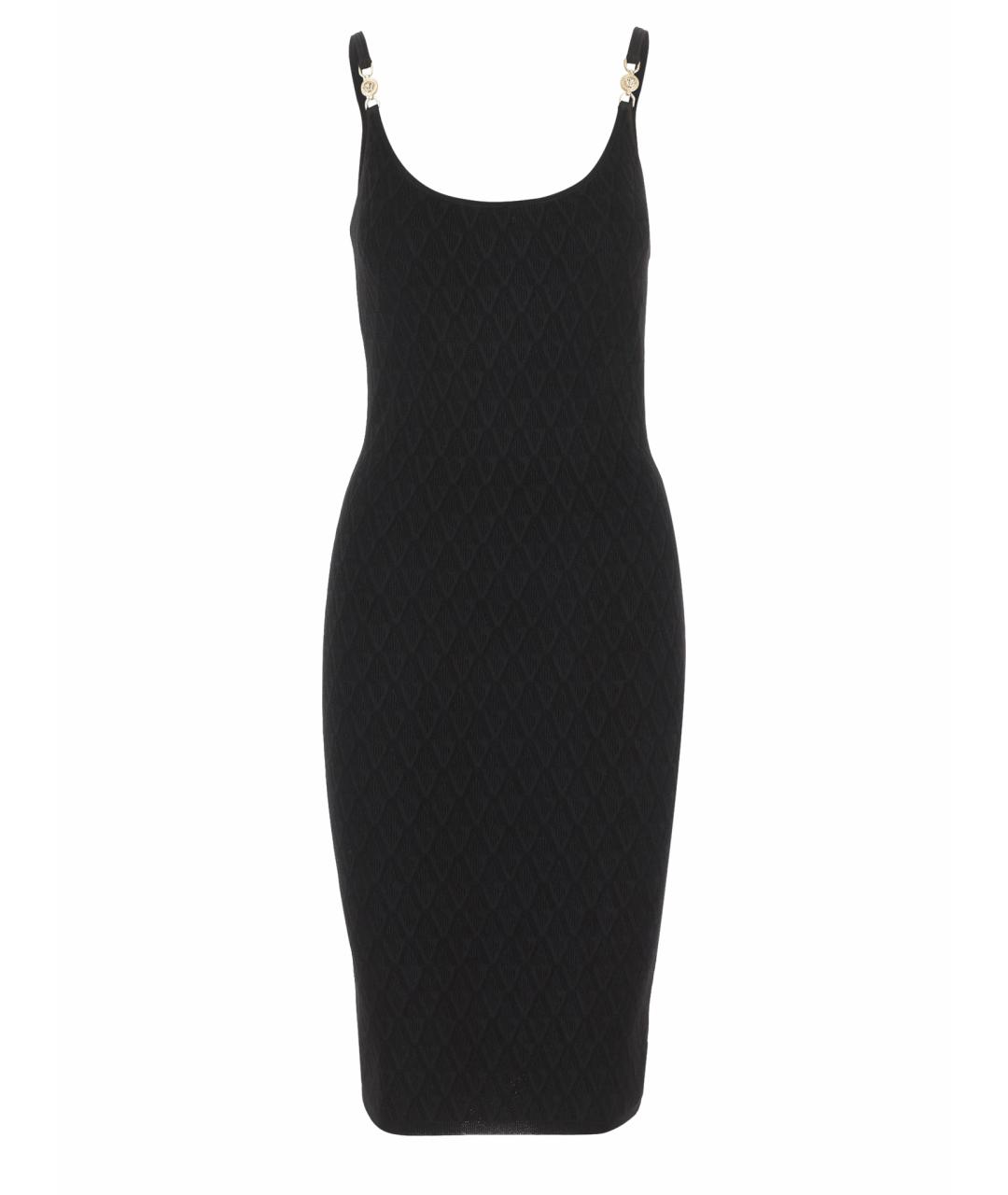VERSACE Черное вискозное повседневное платье, фото 1