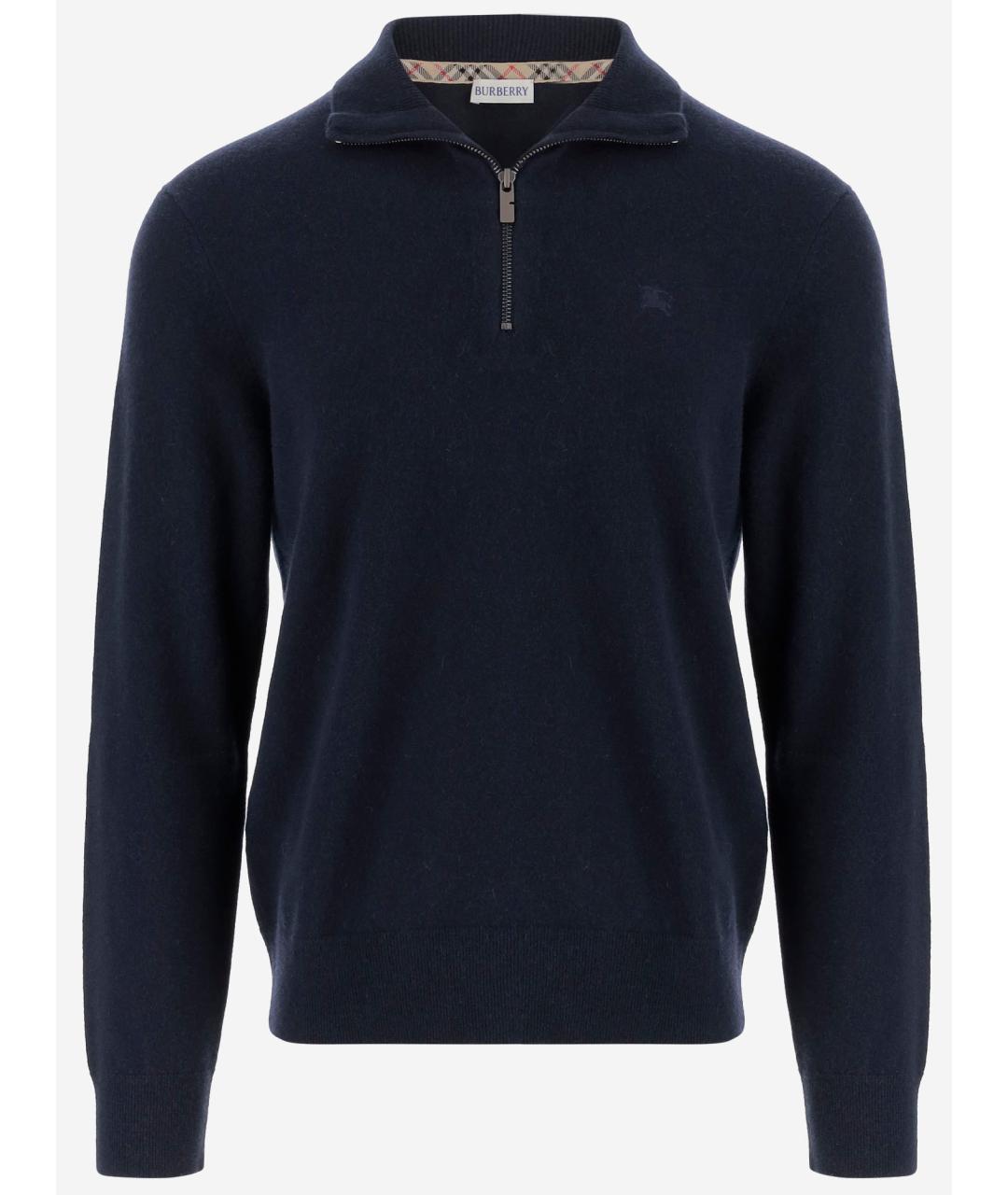 BURBERRY Темно-синий кашемировый джемпер / свитер, фото 4
