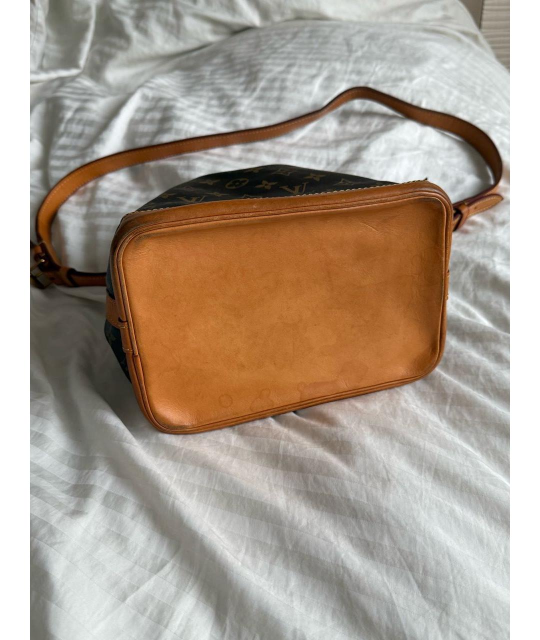 LOUIS VUITTON Коричневая кожаная сумка с короткими ручками, фото 3