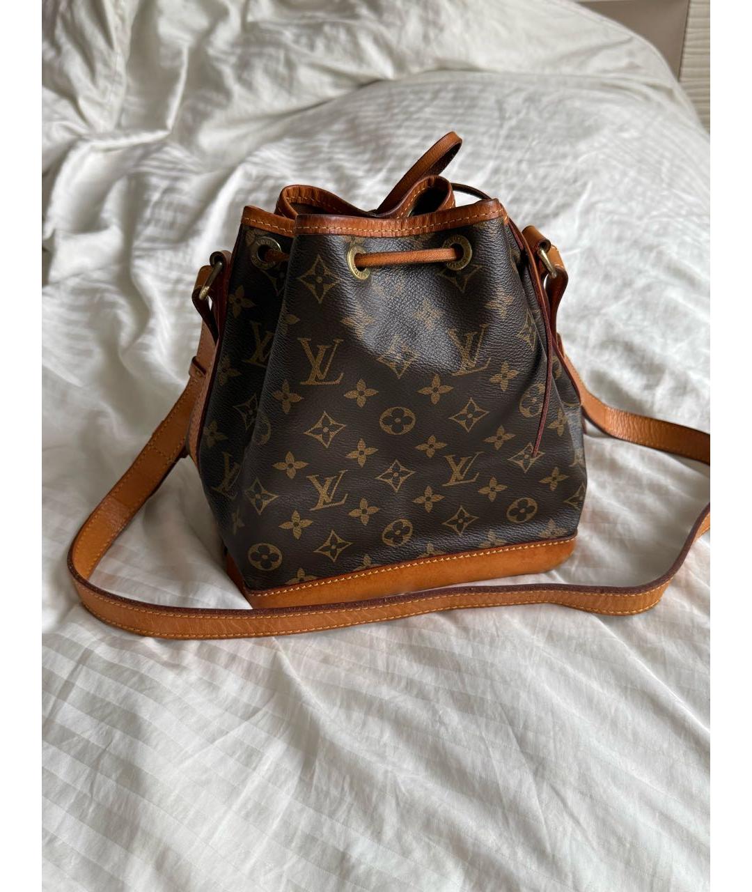 LOUIS VUITTON Коричневая кожаная сумка с короткими ручками, фото 2