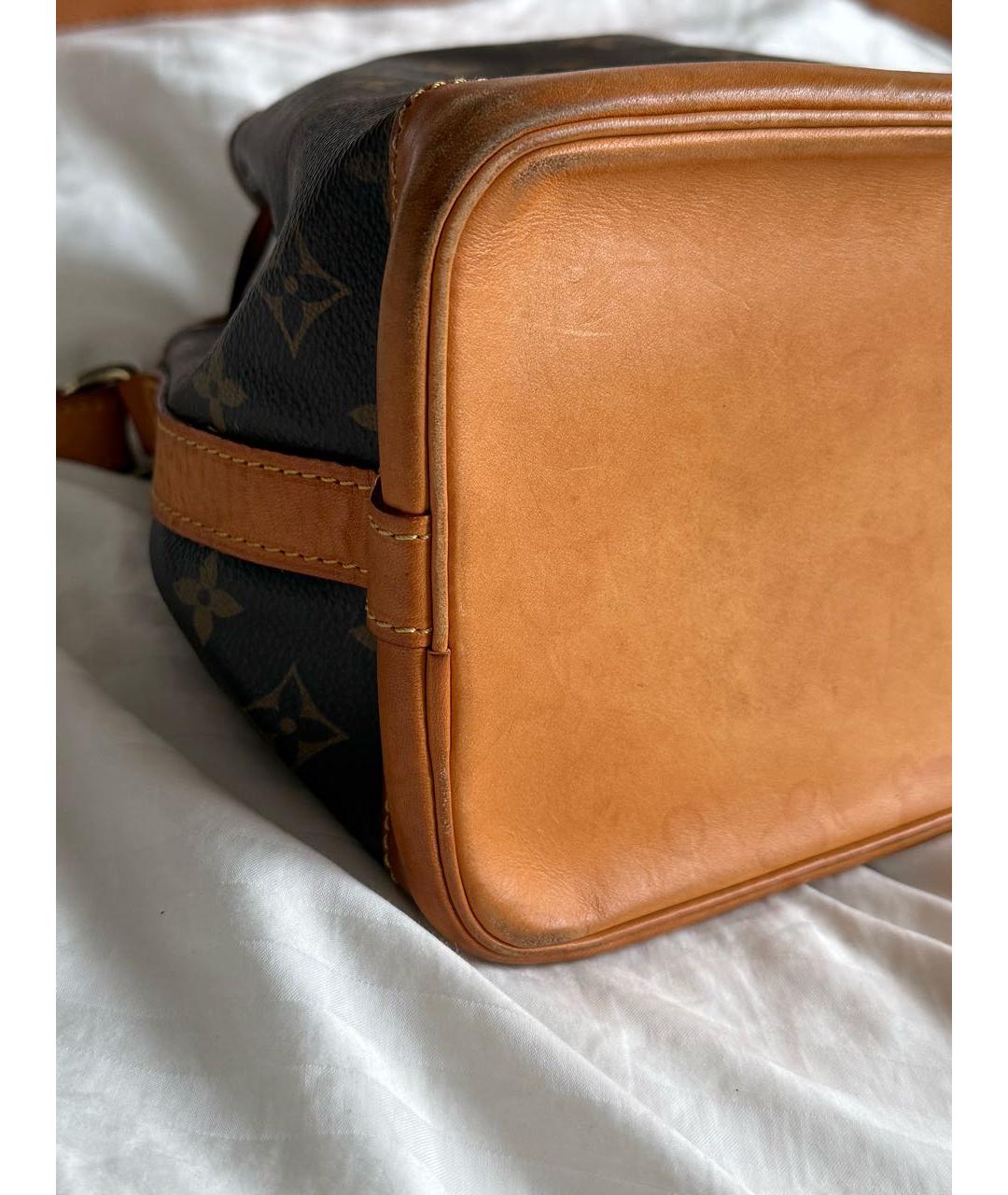 LOUIS VUITTON Коричневая кожаная сумка с короткими ручками, фото 5