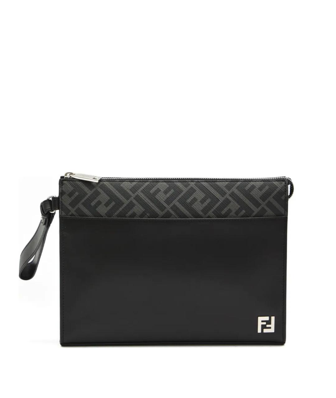 FENDI Черная кожаная папка для документов, фото 1