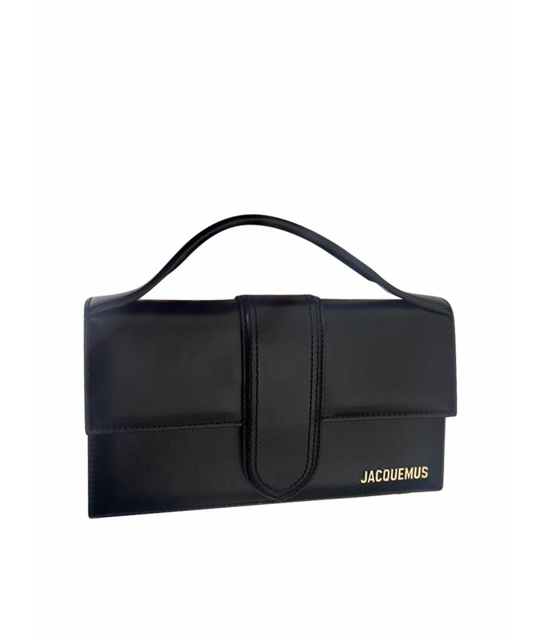 JACQUEMUS Черная кожаная сумка через плечо, фото 1