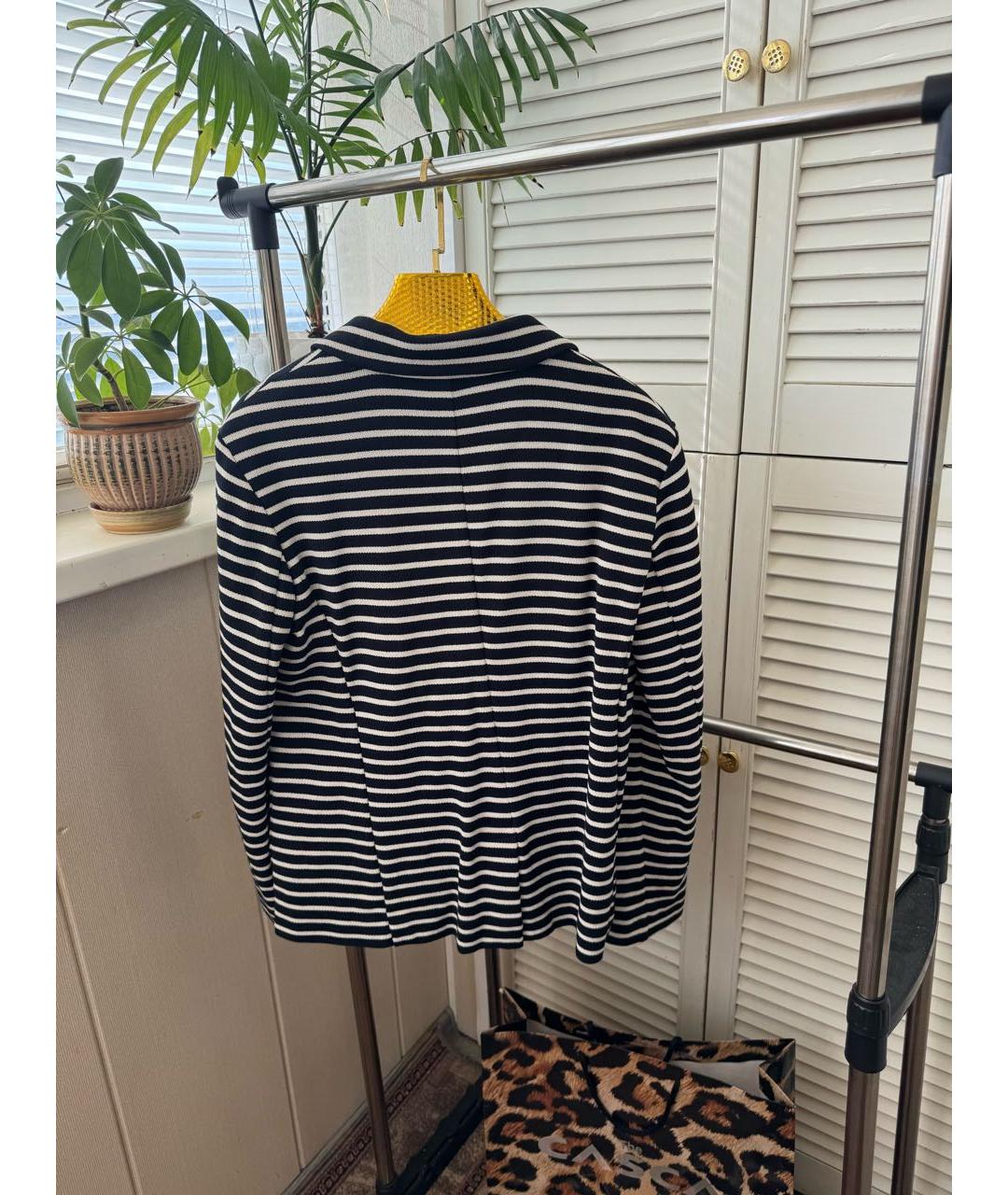 WEEKEND MAX MARA Темно-синий хлопко-эластановый жакет/пиджак, фото 8