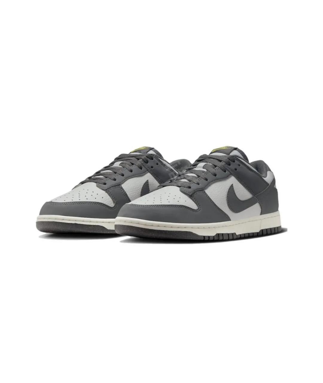 NIKE Серые кожаные низкие кроссовки / кеды, фото 3