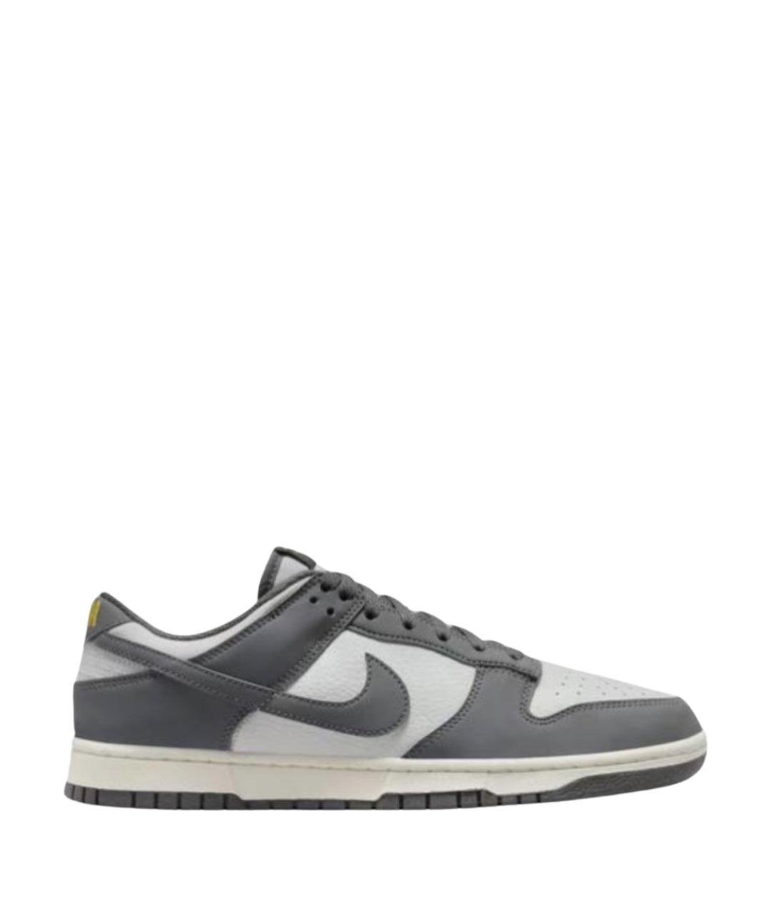 NIKE Серые кожаные низкие кроссовки / кеды, фото 1
