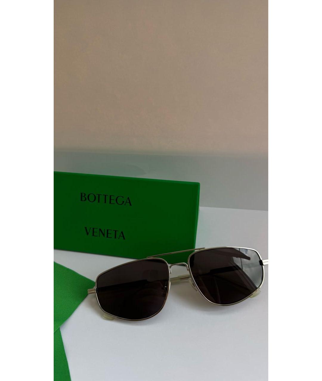 BOTTEGA VENETA Черные металлические солнцезащитные очки, фото 4