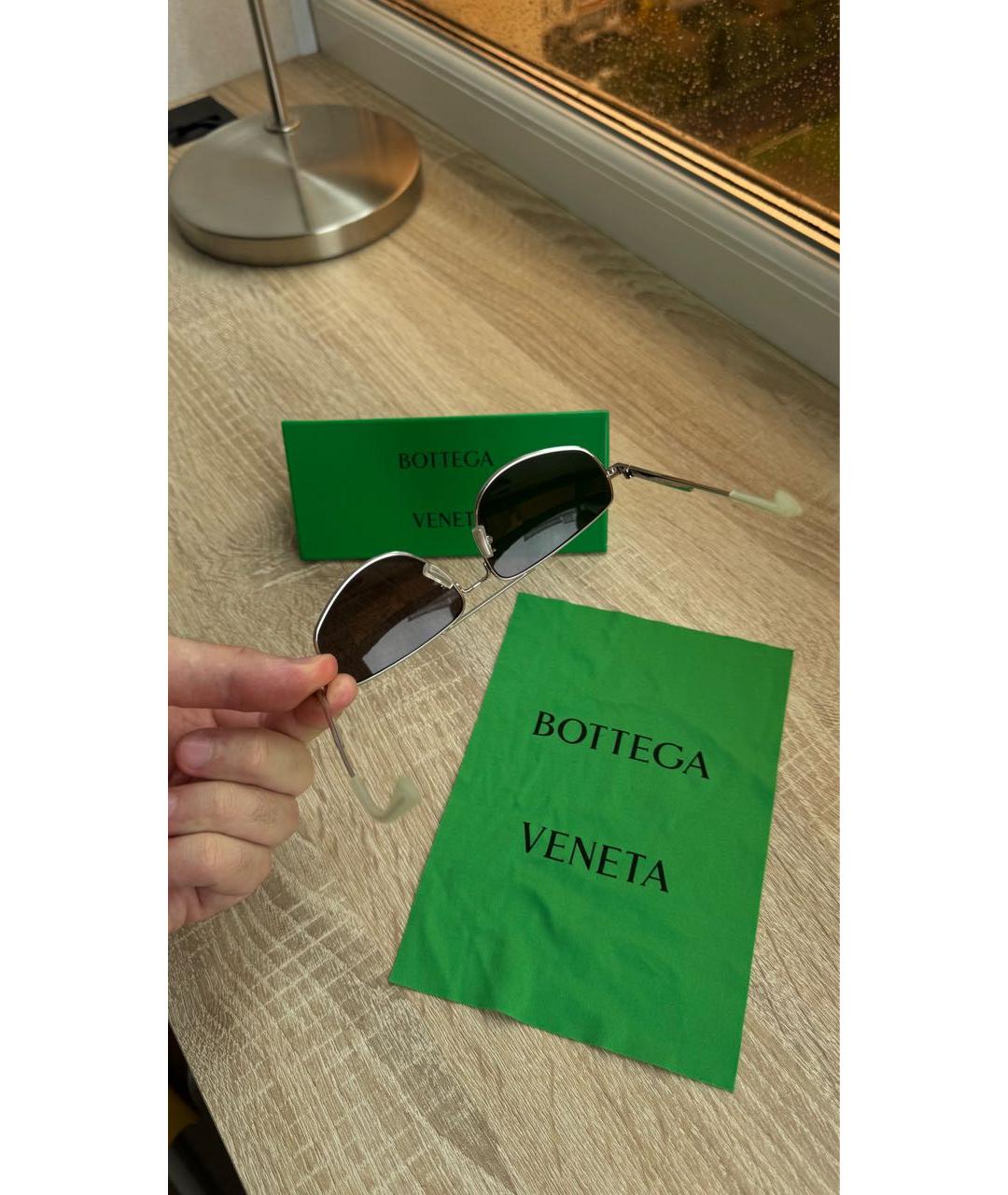 BOTTEGA VENETA Черные металлические солнцезащитные очки, фото 7