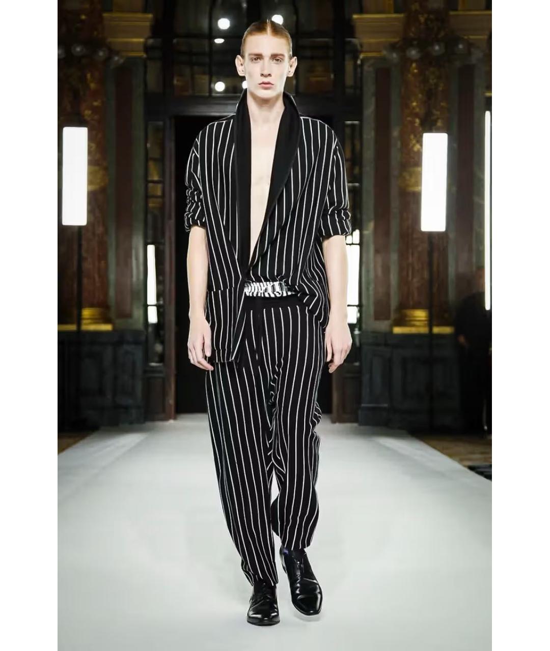 HAIDER ACKERMANN Черные шерстяные повседневные брюки, фото 7