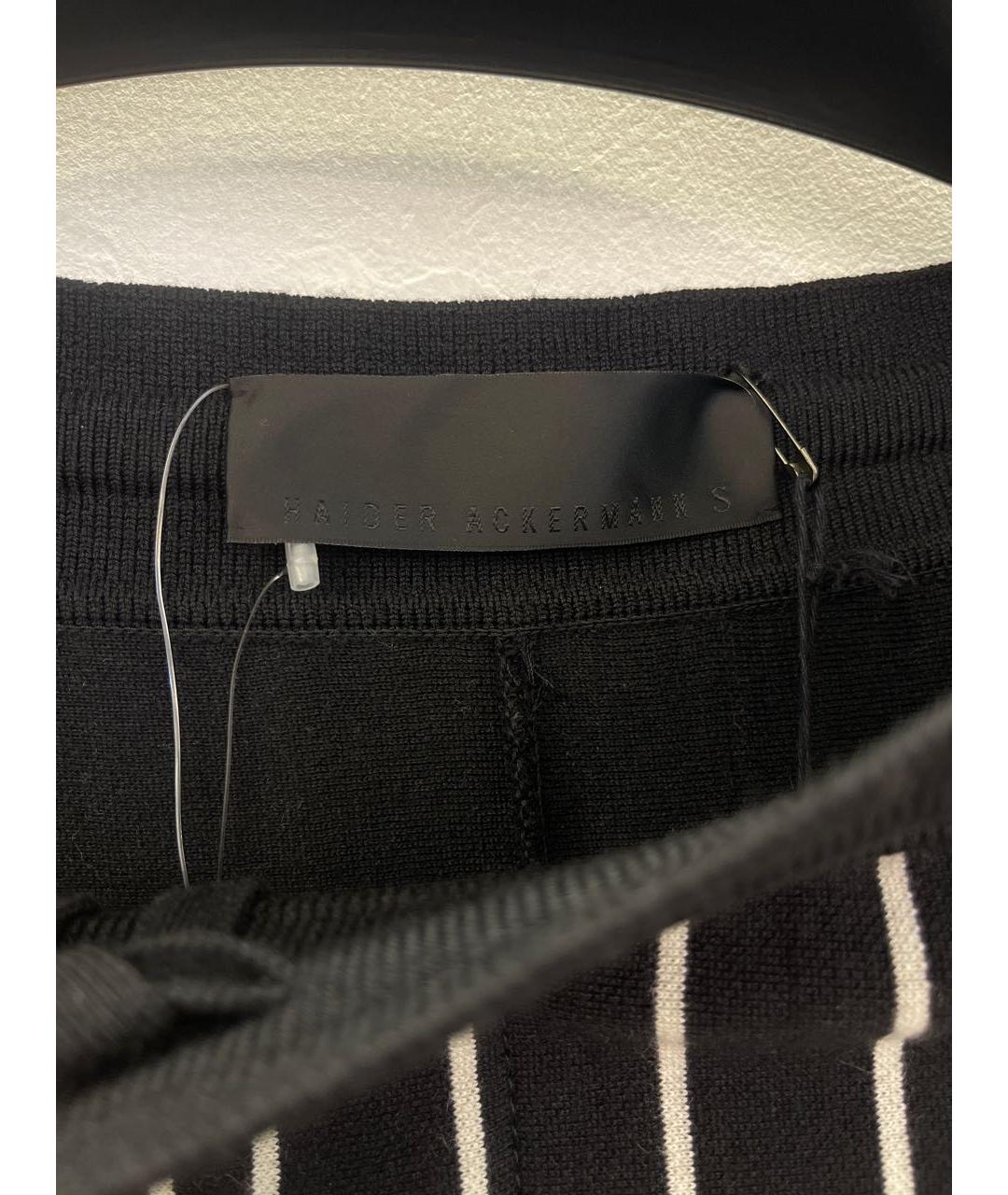 HAIDER ACKERMANN Черные шерстяные повседневные брюки, фото 4