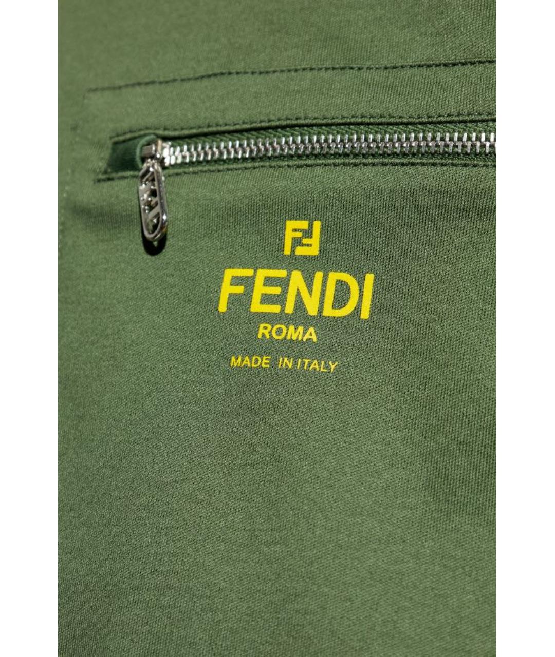 FENDI Зеленая хлопковая футболка, фото 5