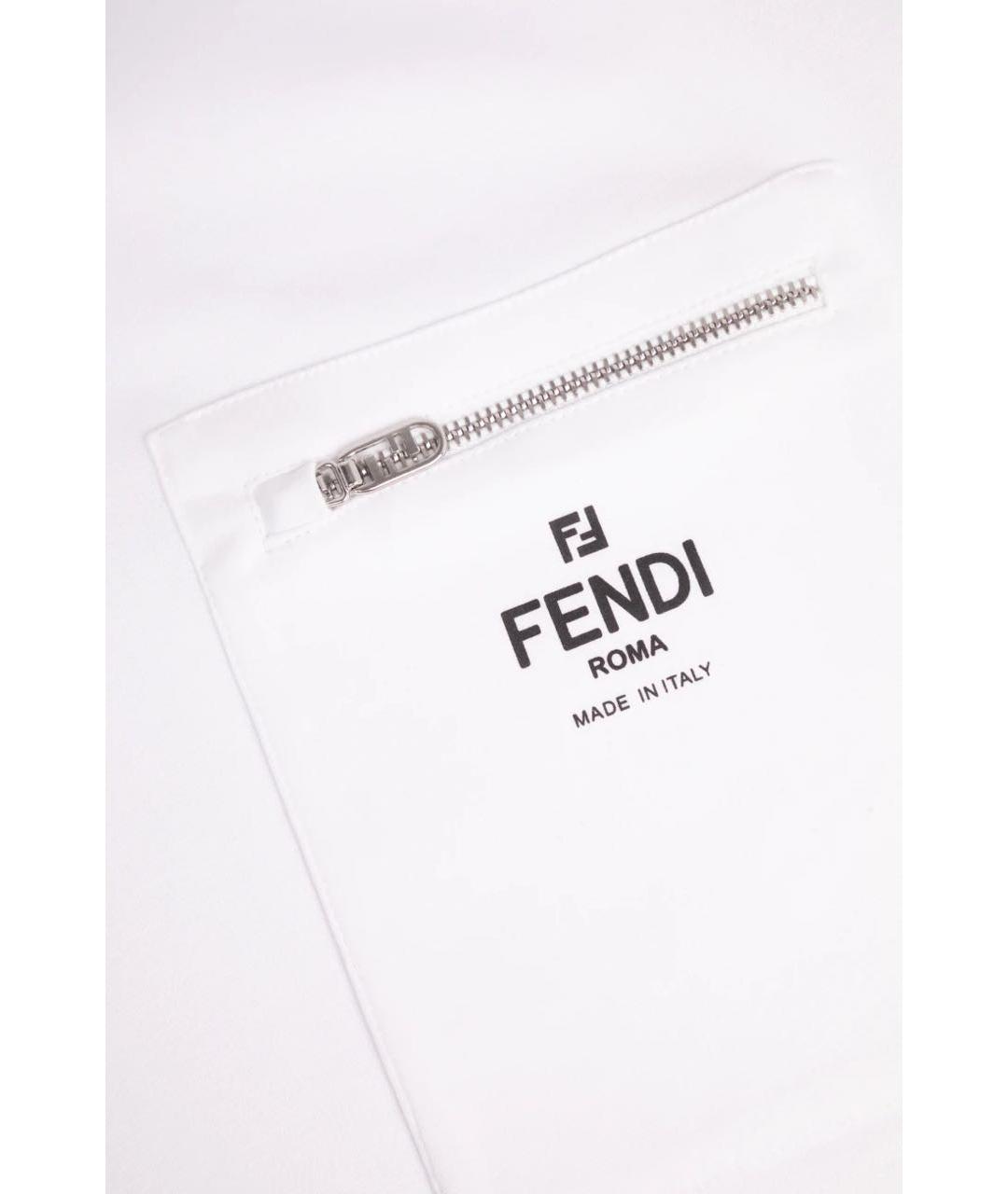 FENDI Белая хлопковая футболка, фото 8