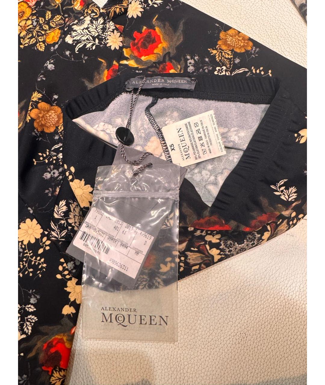 ALEXANDER MCQUEEN Черные полиамидовые леггинсы и велосипедки, фото 7