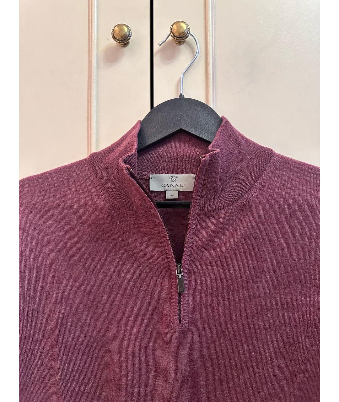CANALI Бордовый шерстяной джемпер / свитер, фото 4