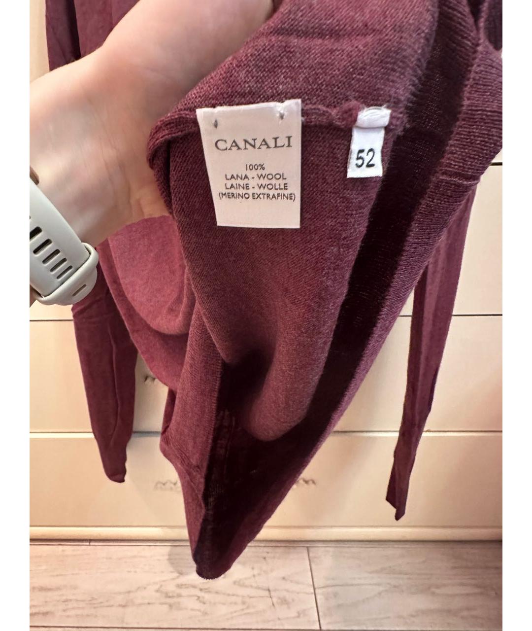 CANALI Бордовый шерстяной джемпер / свитер, фото 3