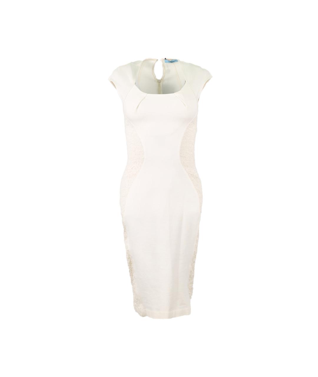 BLUMARINE Белое вискозное коктейльное платье, фото 1