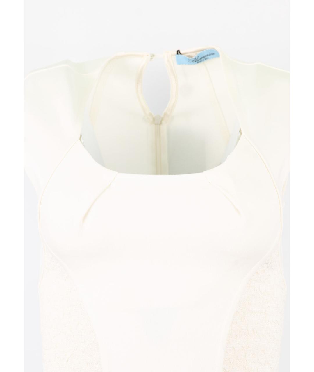 BLUMARINE Белое вискозное коктейльное платье, фото 4