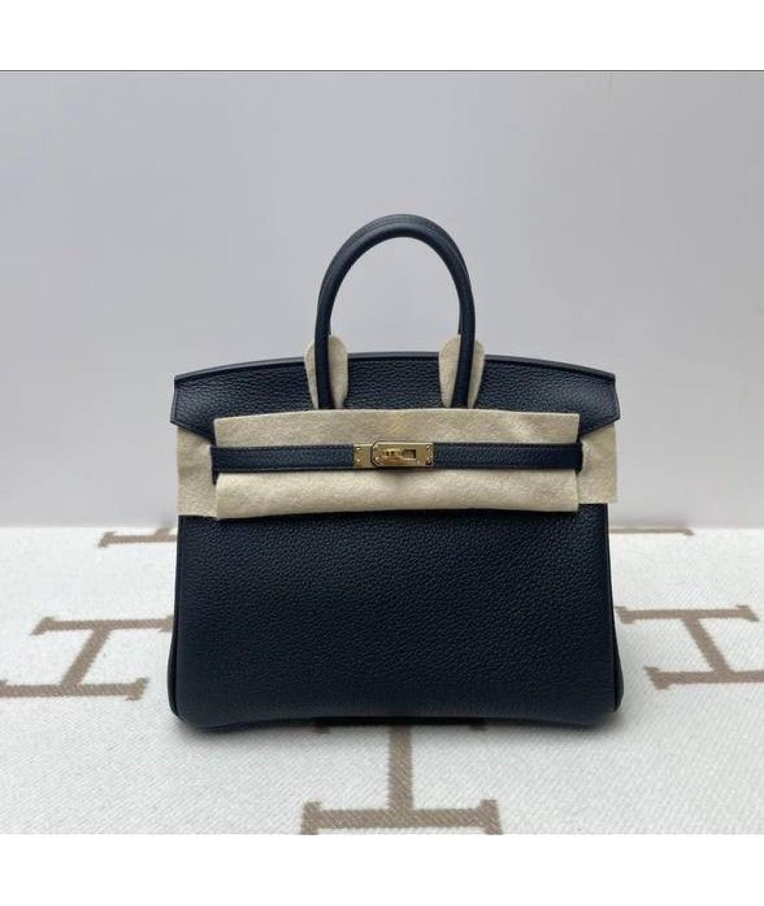 HERMES Черная кожаная сумка с короткими ручками, фото 9