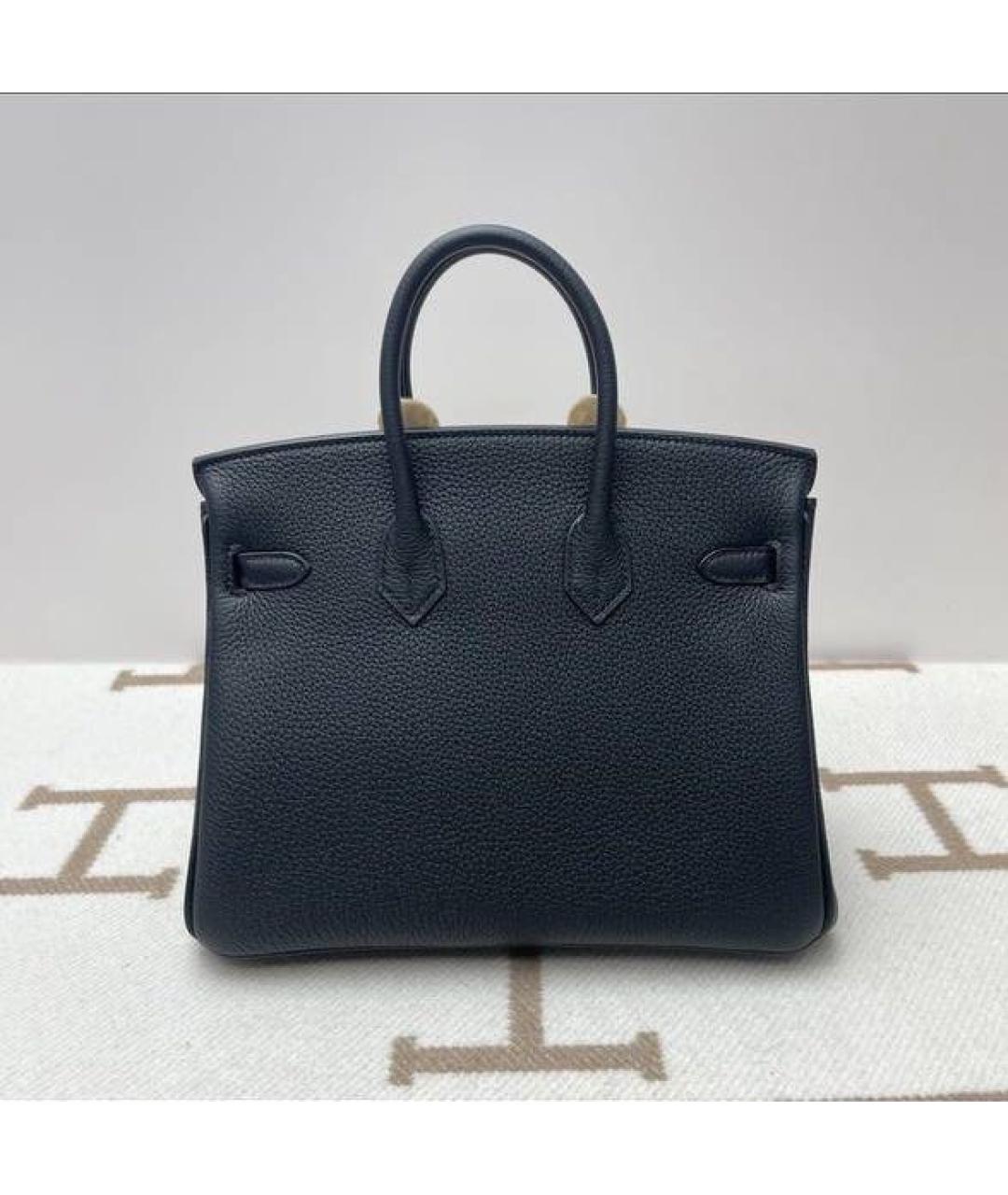 HERMES Черная кожаная сумка с короткими ручками, фото 3