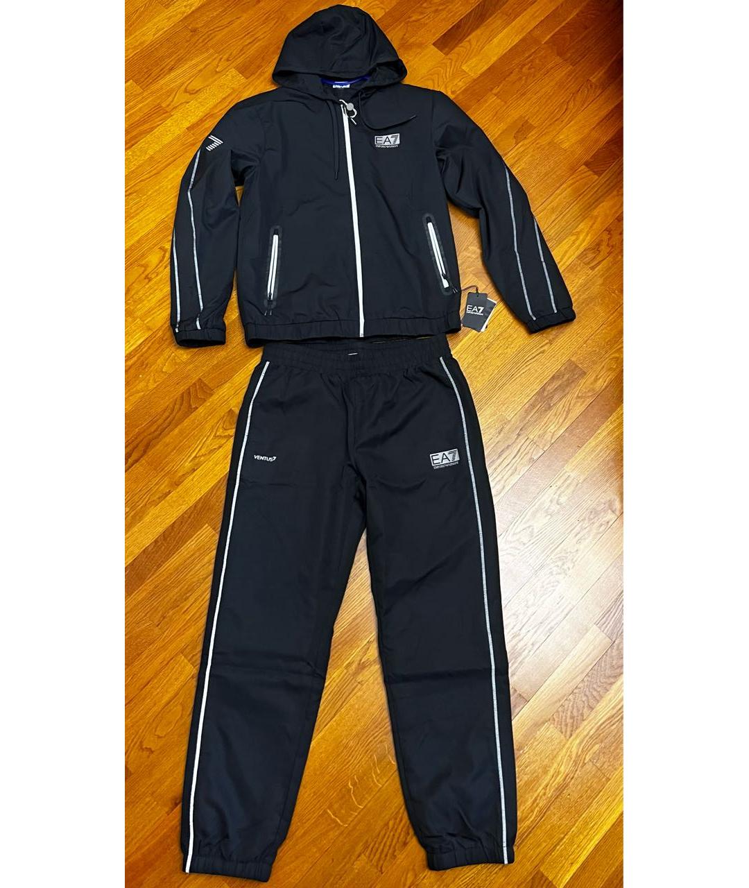 EMPORIO ARMANI Черный полиэстеровый спортивный костюм, фото 5