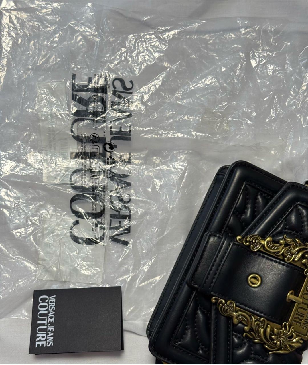 VERSACE JEANS COUTURE Черная сумка через плечо из искусственной кожи, фото 3