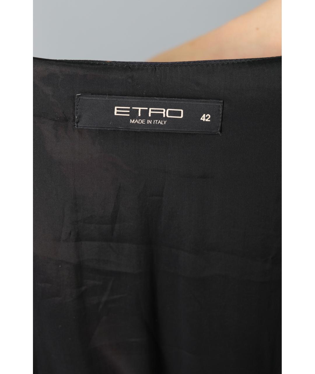 ETRO Черное шелковое коктейльное платье, фото 3