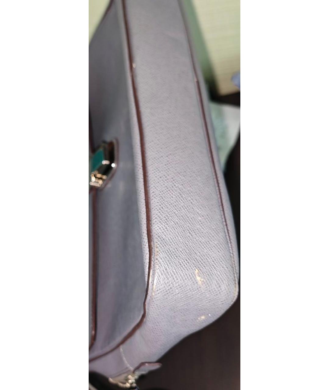 LOUIS VUITTON Серая кожаная сумка на плечо, фото 8