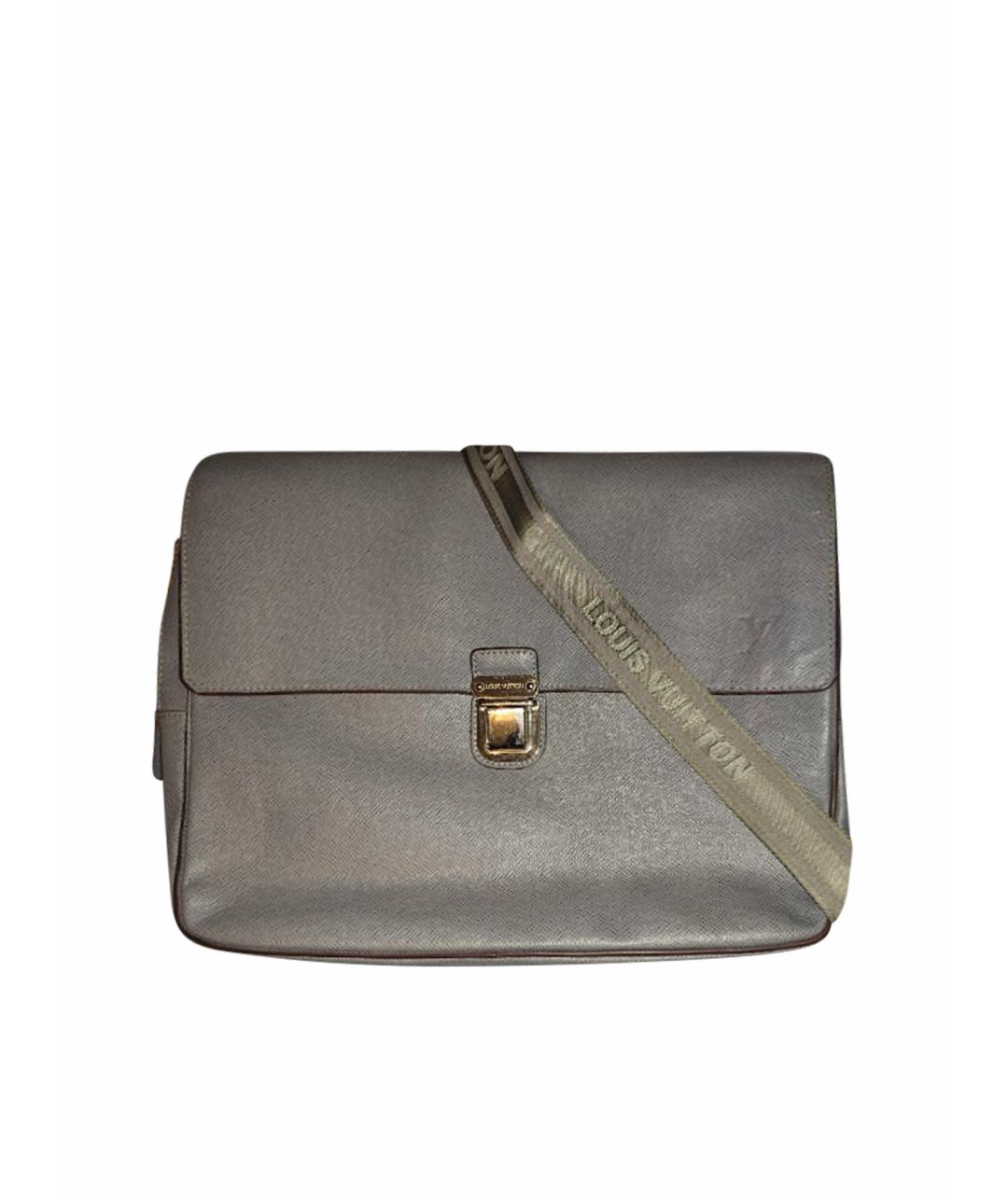 LOUIS VUITTON Серая кожаная сумка на плечо, фото 1