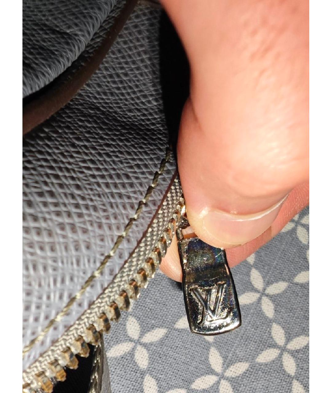 LOUIS VUITTON Серая кожаная сумка на плечо, фото 9