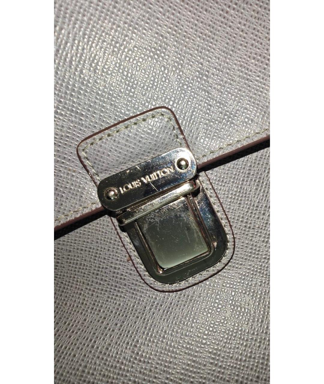 LOUIS VUITTON Серая кожаная сумка на плечо, фото 6