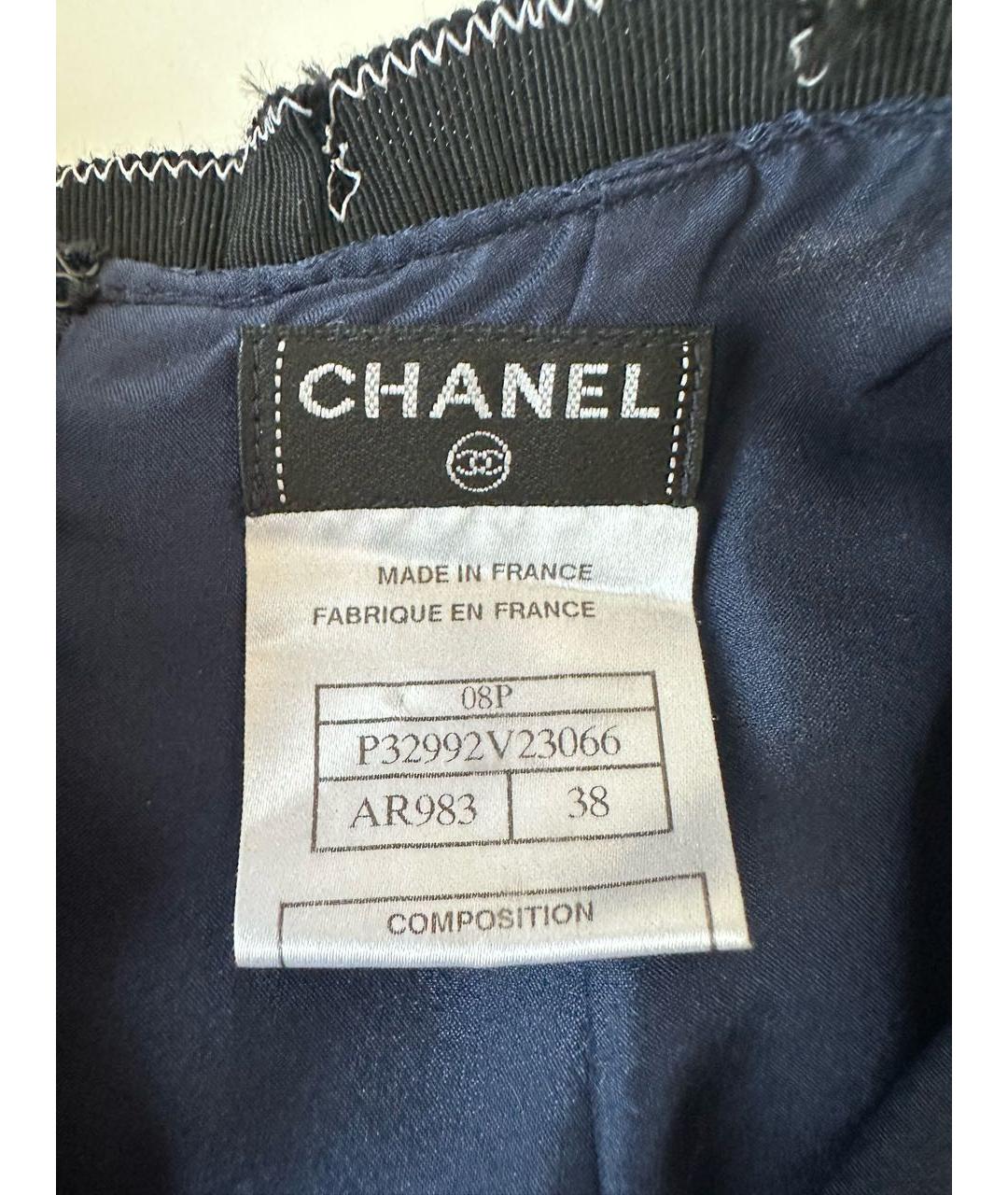 CHANEL Темно-синее шелковое коктейльное платье, фото 6