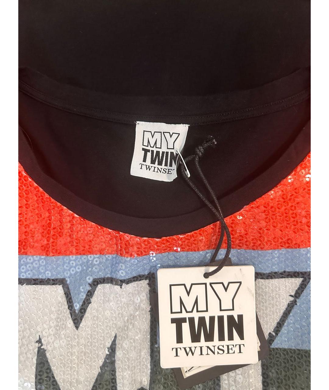 TWIN-SET Мульти хлопковая футболка, фото 8