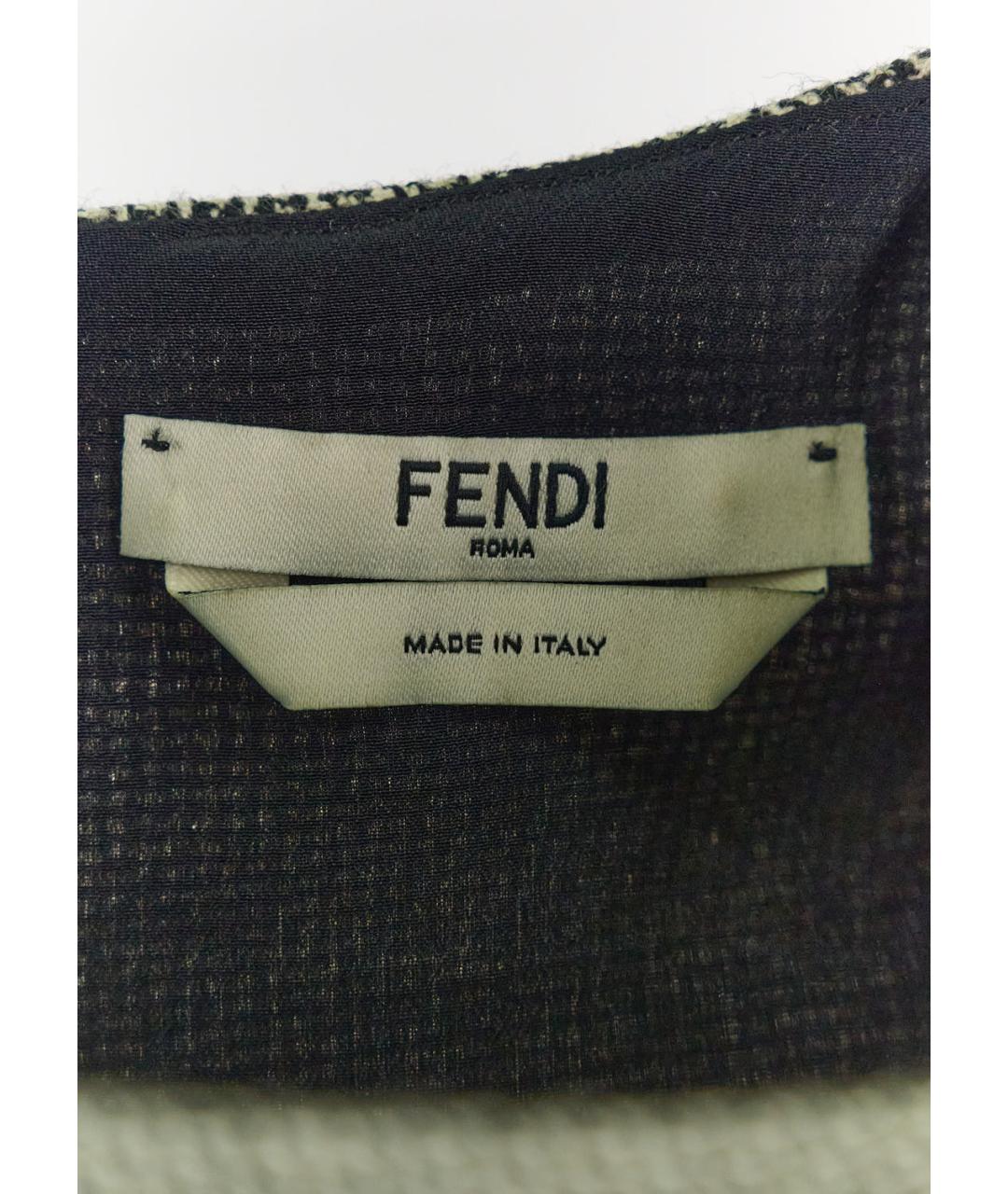 FENDI Серое шерстяное повседневное платье, фото 3