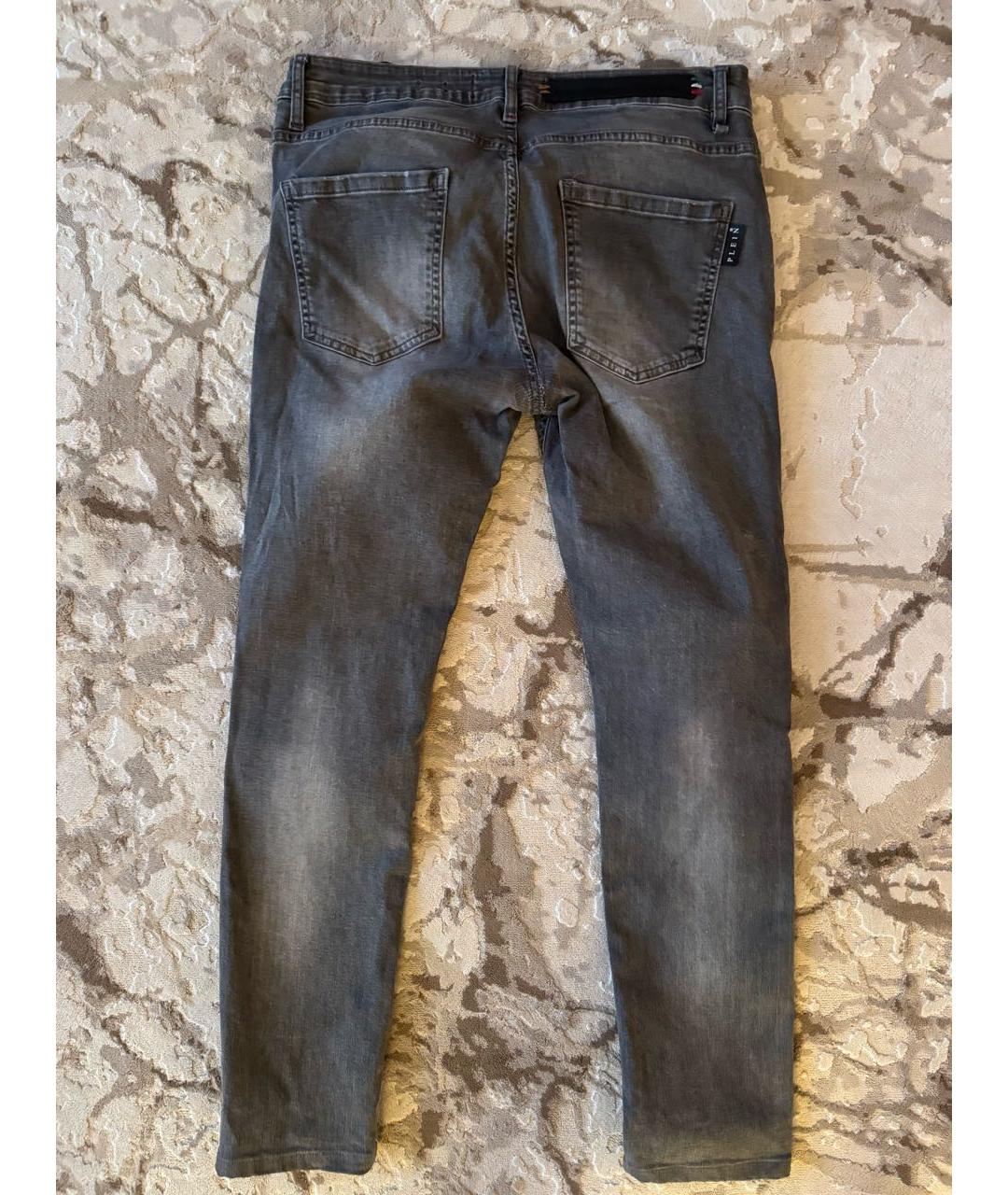PHILIPP PLEIN Антрацитовые хлопковые джинсы скинни, фото 2