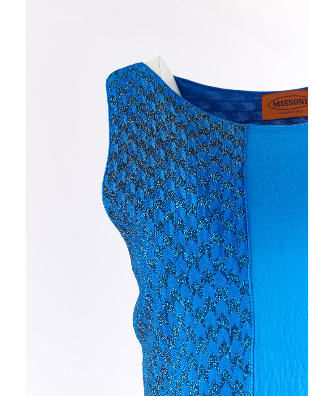 MISSONI Синее вискозное повседневное платье, фото 5