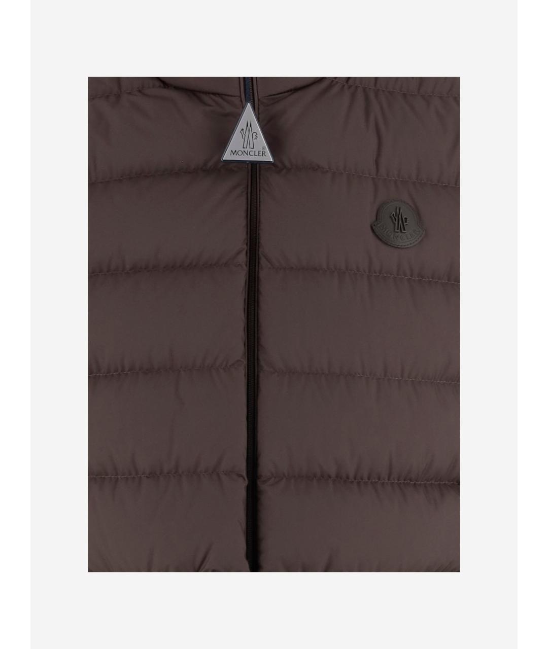 MONCLER Коричневый полиэстеровый жилет, фото 3