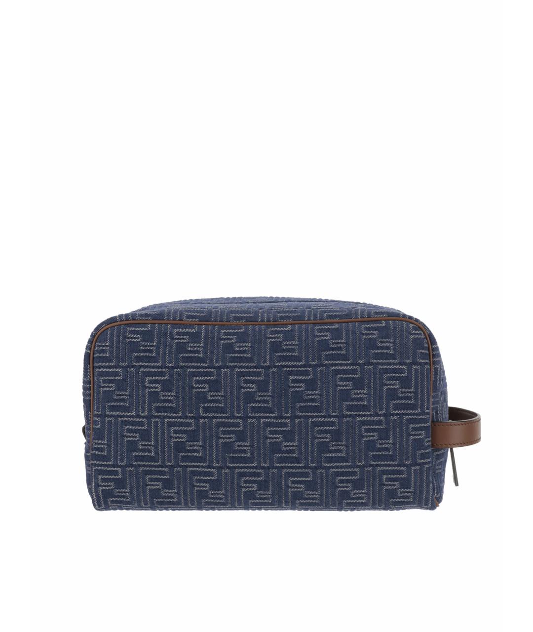 FENDI Синяя тканевая барсетка, фото 1