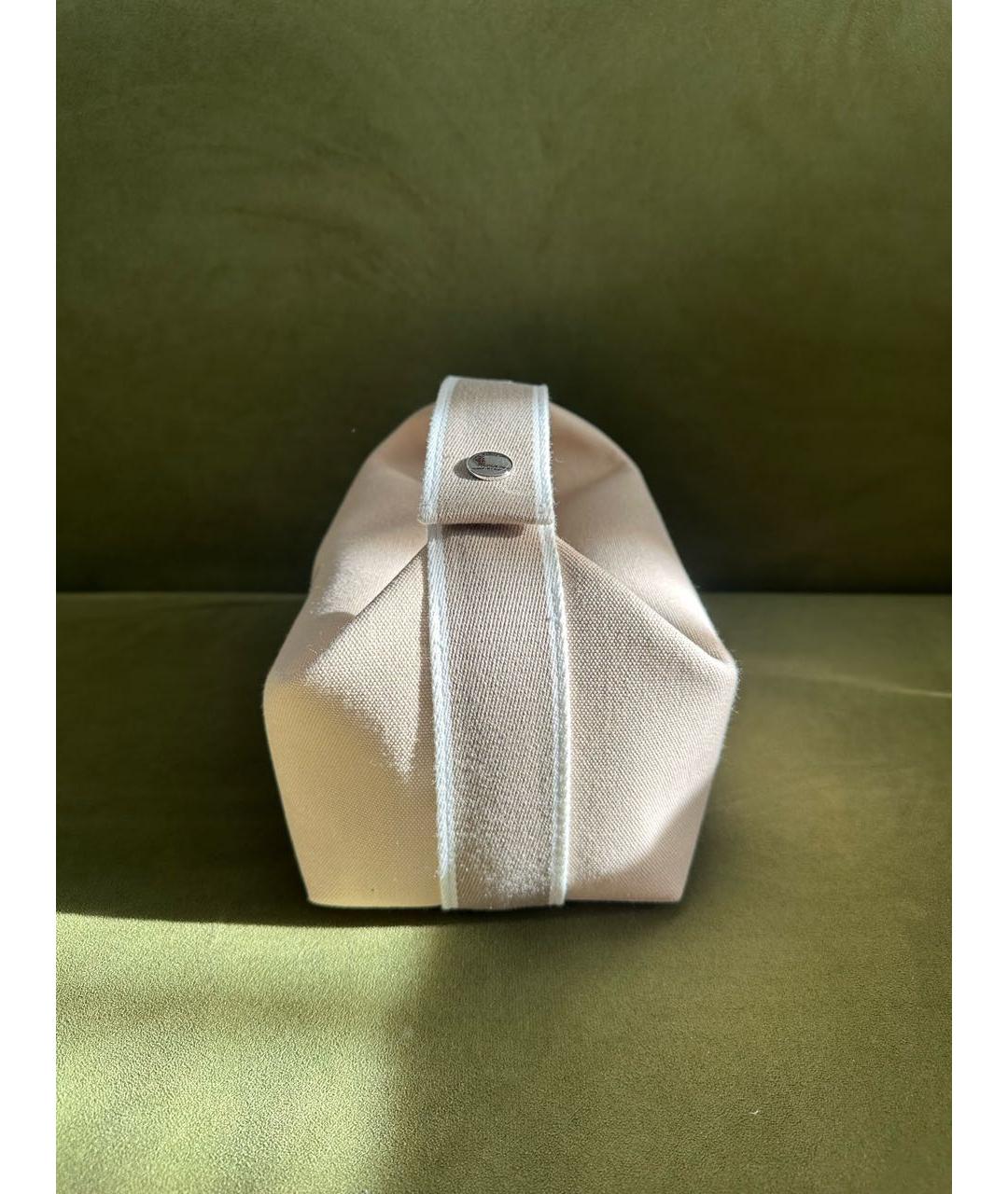 HERMES Бежевая хлопковая косметичка, фото 4