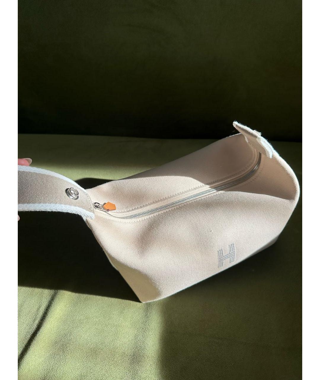 HERMES Бежевая хлопковая косметичка, фото 6