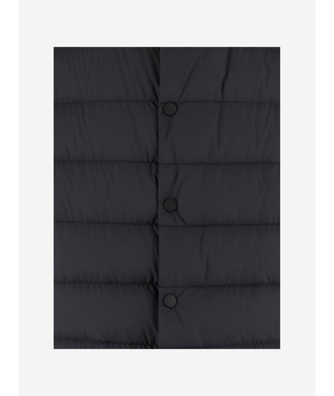 MONCLER Черный полиэстеровый пуховик, фото 3