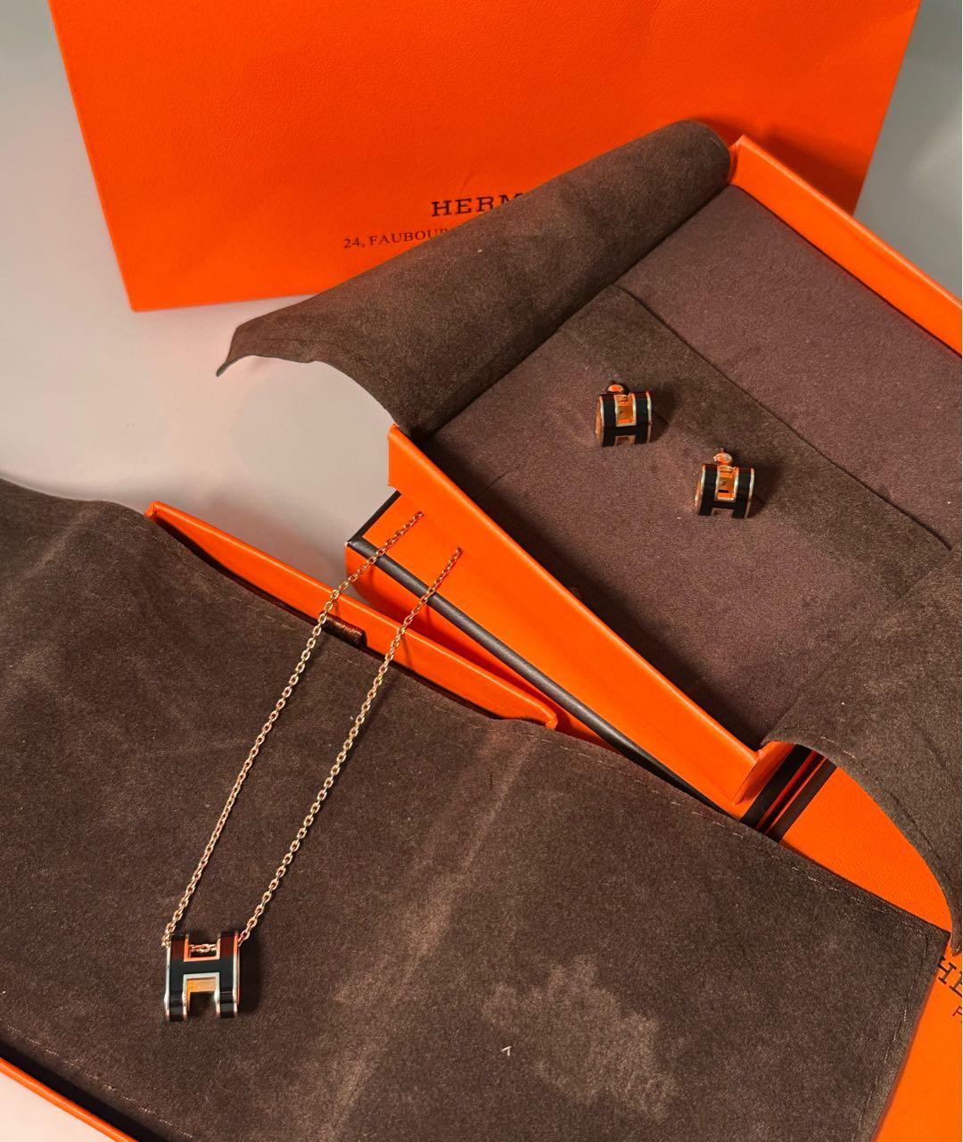 HERMES Черная металлическая подвеска, фото 5