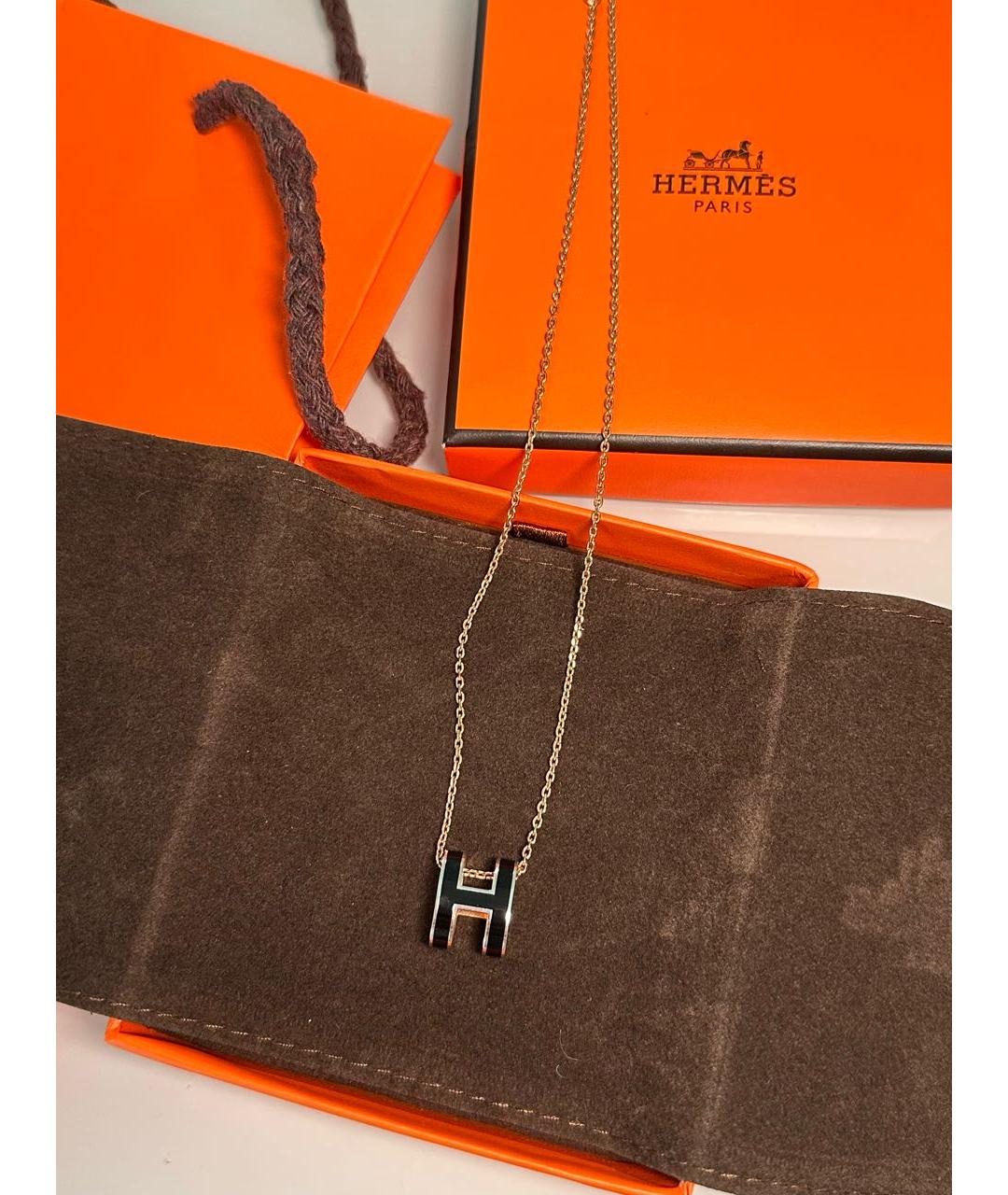 HERMES Черная металлическая подвеска, фото 2
